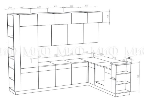 Кухня техно 5 миф угловая